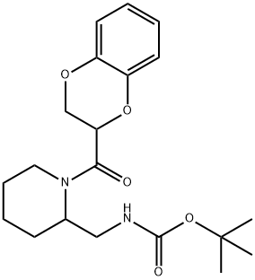 [1-(2,3-二氢-苯并[1,4]二氧杂环己-2-羰基)-哌啶-2-基甲基]-氨基甲酸叔丁基酯 结构式