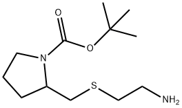 2-(2-AMino-ethylsulfanylMethyl)-pyrrolidine-1-carboxylic acid tert-butyl ester 结构式