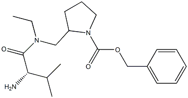 2-{[((S)-2-AMino-3-Methyl-butyryl)-ethyl-aMino]-Methyl}-pyrrolidine-1-carboxylic acid benzyl ester 结构式