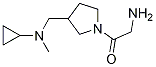 2-AMino-1-{3-[(cyclopropyl-Methyl-aMino)-Methyl]-pyrrolidin-1-yl}-ethanone 结构式