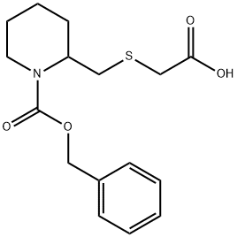 2-CarboxyMethylsulfanylMethyl-piperidine-1-carboxylic acid benzyl ester 结构式