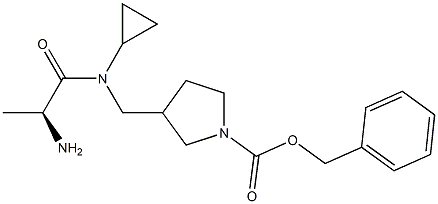 3-{[((S)-2-AMino-propionyl)-cyclopropyl-aMino]-Methyl}-pyrrolidine-1-carboxylic acid benzyl ester 结构式