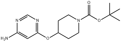 4-(6-氨基嘧啶-4-基氧基)-哌啶-1-羧酸叔丁基酯 结构式