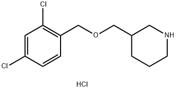 3-(2,4-二氯-苄氧基甲基)-哌啶盐酸盐 结构式