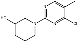 1-(4-氯-5-甲基-嘧啶-2-基)-哌啶-3-醇 结构式