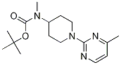 甲基-[1-(4-甲基-嘧啶-2-基)-哌啶-4-基]-氨基甲酸叔丁基酯 结构式