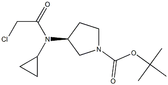(S)-3-[(2-Chloro-acetyl)-cyclopropyl-aMino]-pyrrolidine-1-carboxylic acid tert-butyl ester 结构式