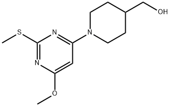 [1-(6-甲氧基-2-甲硫基-嘧啶-4-基)-哌啶-4-基]-甲醇 结构式