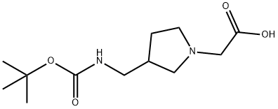 [3-(tert-ButoxycarbonylaMino-Methyl)-pyrrolidin-1-yl]-acetic acid 结构式