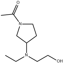 1-{3-[Ethyl-(2-hydroxy-ethyl)-aMino]-pyrrolidin-1-yl}-ethanone 结构式