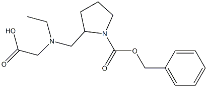 2-[(CarboxyMethyl-ethyl-aMino)-Methyl]-pyrrolidine-1-carboxylic acid benzyl ester 结构式