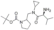 2-{[((S)-2-AMino-3-Methyl-butyryl)-cyclopropyl-aMino]-Methyl}-pyrrolidine-1-carboxylic acid tert-butyl ester 结构式