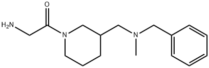 2-AMino-1-{3-[(benzyl-Methyl-aMino)-Methyl]-piperidin-1-yl}-ethanone 结构式