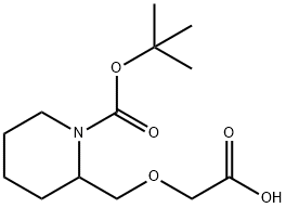 2-甲酸基甲氧基甲基-哌啶-1-羧酸叔丁酯 结构式