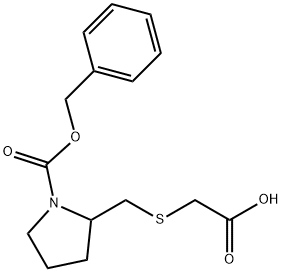 2-CarboxyMethylsulfanylMethyl-pyrrolidine-1-carboxylic acid benzyl ester 结构式