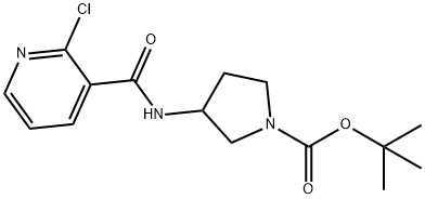 3-[(2-氯-吡啶-3-羰基)-氨基]-吡咯烷-1-羧酸叔丁基酯 结构式
