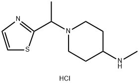 甲基-[1-(1-噻唑-2-基-乙基)-哌啶-4-基]-胺盐酸盐 结构式