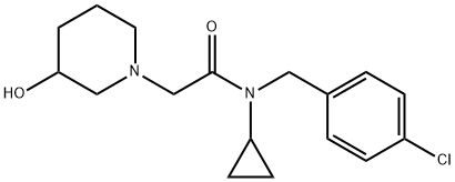 N-(4-氯-苄基)-N-环丙基-2-(3-羟基-哌啶-1-基)-乙酰胺 结构式