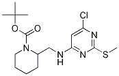 2-[(6-氯-2-甲硫基-嘧啶-4-基氨基)-甲基]-哌啶-1-羧酸叔丁基酯 结构式