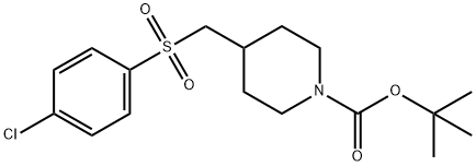 4-(4-氯-苯磺酰基甲基)-哌啶-1-羧酸叔丁基酯 结构式