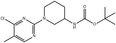 [1-(4-氯-5-甲基-嘧啶-2-基)-哌啶-3-基]-氨基甲酸叔丁基酯 结构式