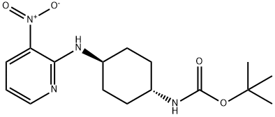 (1R,4R)-[4-(3-硝基-吡啶-2-基氨基)-环己基]-氨基甲酸叔丁基酯 结构式