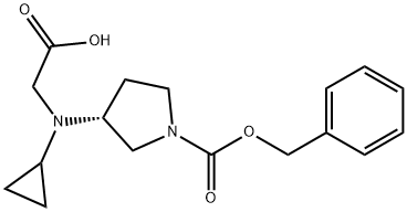 (R)-3-(CarboxyMethyl-cyclopropyl-aMino)-pyrrolidine-1-carboxylic acid benzyl ester 结构式