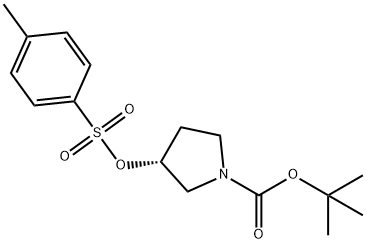 (R)-3-(甲苯-4-磺酰氧基)-吡咯烷-1-羧酸叔丁酯 结构式