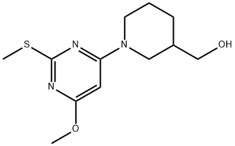 [1-(6-甲氧基-2-甲硫基-嘧啶-4-基)-哌啶-3-基]-甲醇 结构式