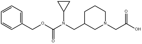 {3-[(Benzyloxycarbonyl-cyclopropyl-aMino)-Methyl]-piperidin-1-yl}-acetic acid 结构式