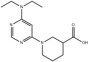 1-(6-二乙氨基-嘧啶-4-基)-哌啶-3-羧酸 结构式