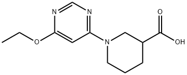 1-(6-乙氧基-嘧啶-4-基)-哌啶-3-羧酸 结构式