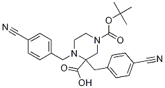 1-tert-butyl3-(4-cyanobenzyl)4-(4-cyanobenzyl)piperazine-1,3-dicarboxylate 结构式