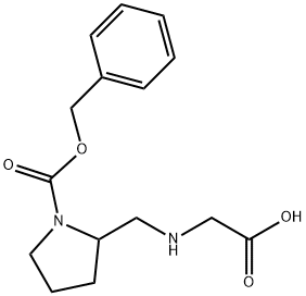 2-[(CarboxyMethyl-aMino)-Methyl]-pyrrolidine-1-carboxylic acid benzyl ester 结构式