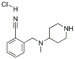 2-[(甲基-哌啶-4-基氨基)-甲基]-苯甲腈盐酸盐 结构式