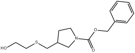 3-(2-Hydroxy-ethylsulfanylMethyl)-pyrrolidine-1-carboxylic acid benzyl ester 结构式