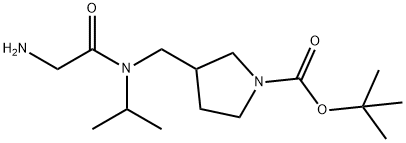 3-{[(2-AMino-acetyl)-isopropyl-aMino]-Methyl}-pyrrolidine-1-carboxylic acid tert-butyl ester 结构式