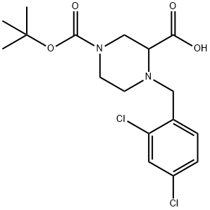4-(2,4-二氯-苄基)-哌嗪-1,3-二羧酸1-叔丁酯 结构式