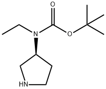 Ethyl-(S)-pyrrolidin-3-yl-carbaMic acid tert-butyl ester 结构式