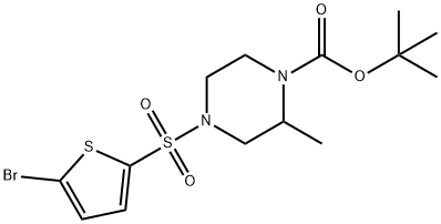 4-(5-溴-噻吩-2-磺酰基)-2-甲基-哌嗪-1-羧酸叔丁基酯 结构式