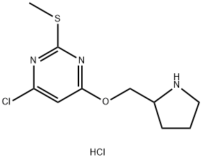 4-氯-2-甲硫基-6-(吡咯烷-2-基甲氧基)-嘧啶盐酸盐 结构式