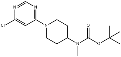 [1-(6-氯-嘧啶-4-基)-哌啶-4-基]-甲基-氨基甲酸叔丁基酯 结构式