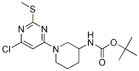 [1-(6-氯-2-甲硫基-嘧啶-4-基)-哌啶-3-基]-氨基甲酸叔丁基酯 结构式