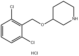 3-(2,6-二氯-苄氧基)-哌啶盐酸盐 结构式