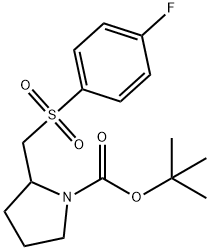 2-(4-氟-苯磺酰基甲基)-吡咯烷-1-羧酸叔丁基酯 结构式