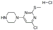 4-氯-2-甲硫基-6-哌嗪-1-基-嘧啶盐酸盐 结构式