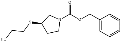 (R)-3-(2-Hydroxy-ethylsulfanyl)-pyrrolidine-1-carboxylic acid benzyl ester 结构式