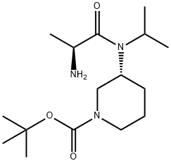 (R)-3-[((S)-2-AMino-propionyl)-isopropyl-aMino]-piperidine-1-carboxylic acid tert-butyl ester 结构式