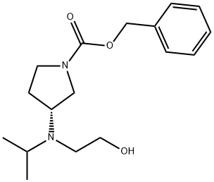 (R)-3-[(2-Hydroxy-ethyl)-isopropyl-aMino]-pyrrolidine-1-carboxylic acid benzyl ester 结构式