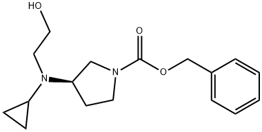 (R)-3-[Cyclopropyl-(2-hydroxy-ethyl)-aMino]-pyrrolidine-1-carboxylic acid benzyl ester 结构式
